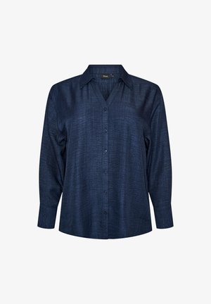 Zizzi, LOCKERE BLUSE MIT V-AUSSCHNITT - Hemdbluse - blau