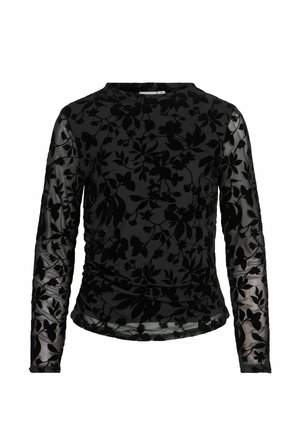 VILA, VIRIKKE L/S FUNNEL NECK TOP - NOOS - Blouse - black beauty