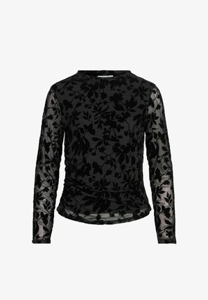 VILA, VIRIKKE L/S FUNNEL NECK TOP - NOOS - Blouse - black beauty