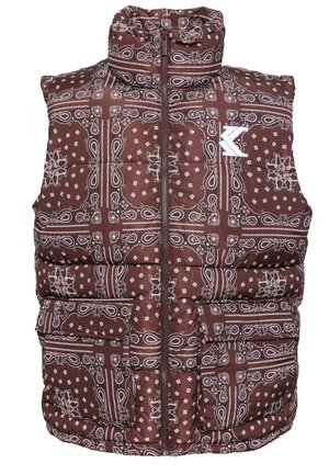 PAISELY PUFFER VEST - Veste - brown/white/black