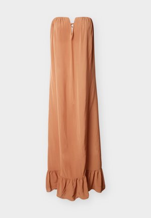 SOLID STRAPLESS LONG DRESS - Dodatek za na plažo - cognac