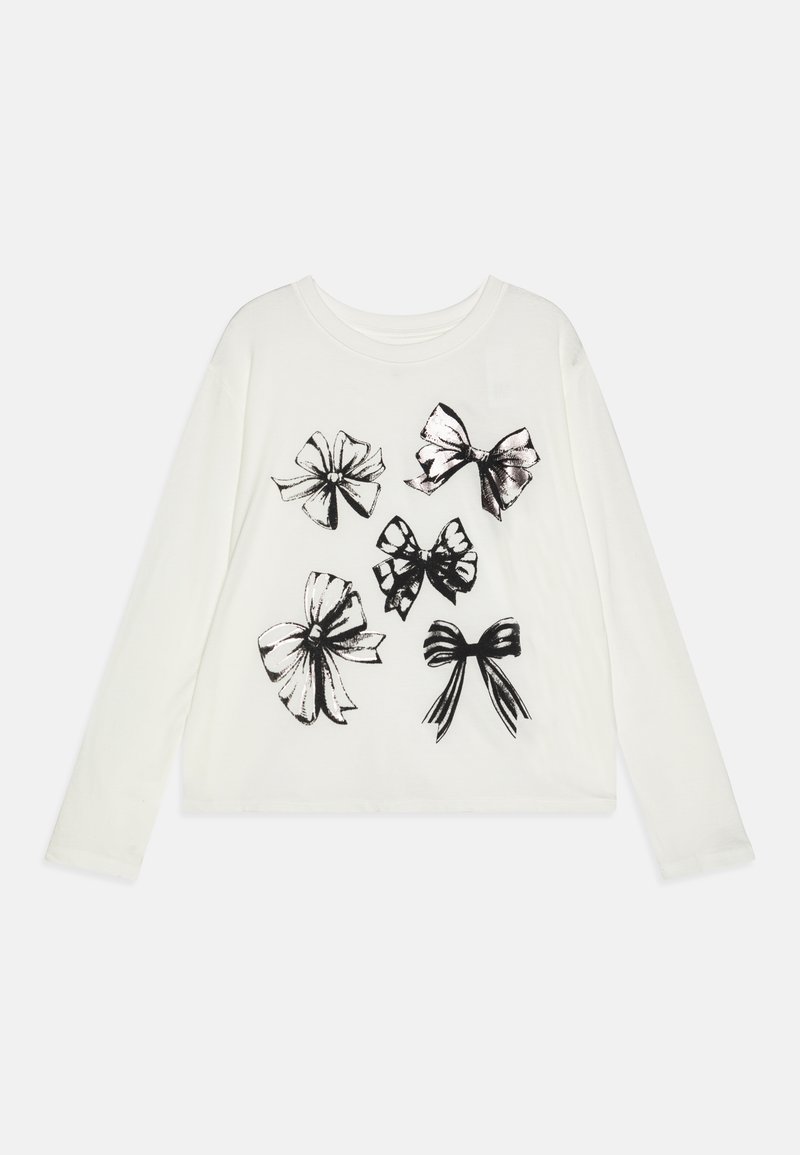 Balta garām piedurknēm t-kreklu ar sešām melnām zīmētām loku ilustrācijām, dažādos dizainos un izmēros uz priekšpuses, vienkāršā, ikdienišķā stilā.