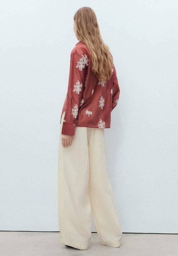 EMBROIDERED SEMI-TRANSPARENT  - Button-down blouse - orange3