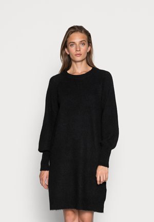 Selected Femme SLFLULU DRESS O NECK - Gebreide jurk - black