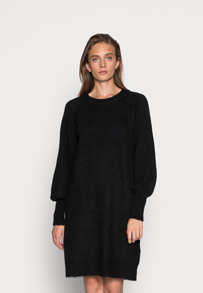 Selected Femme SLFLULU DRESS O NECK - Obleka/pulover - black