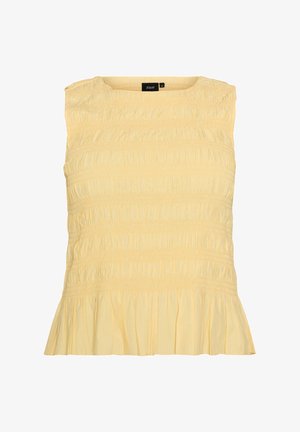 Zizzi, SMOCKTOP MIT U-BOOT-AUSSCHNITT UND PEPLUMSAUM - Blusa - gelb