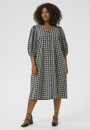 Kaffe Curve ELINA - Blousejurk - black grey check