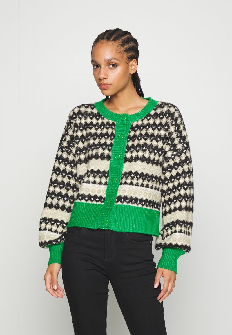 ONLY ONLMADEA  - Cardigan - green bee pattern/slate green/black