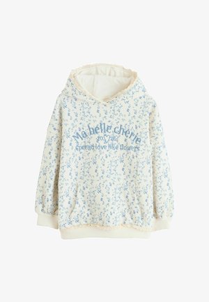 Pulover s kapuco - cream ditsy flower