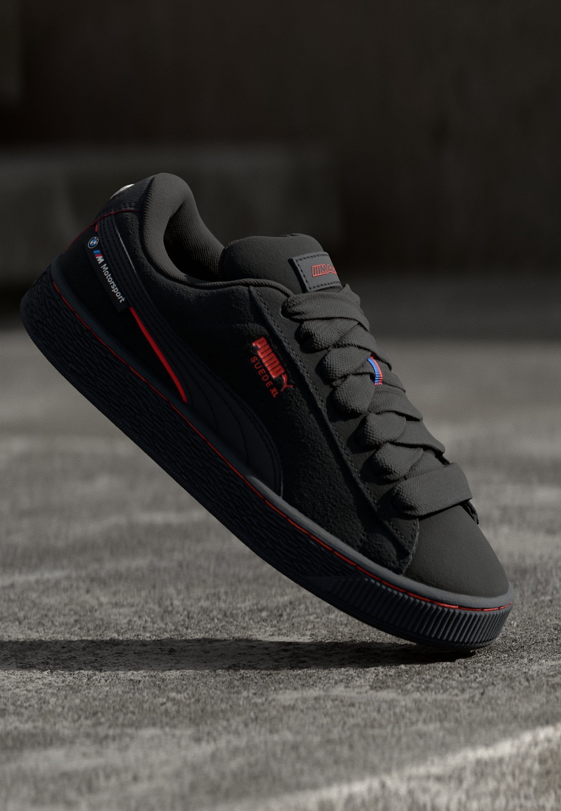 Puma BMW UNISEX - Skate shoes - black/pop red/black - Zalando, image size:1801x2600