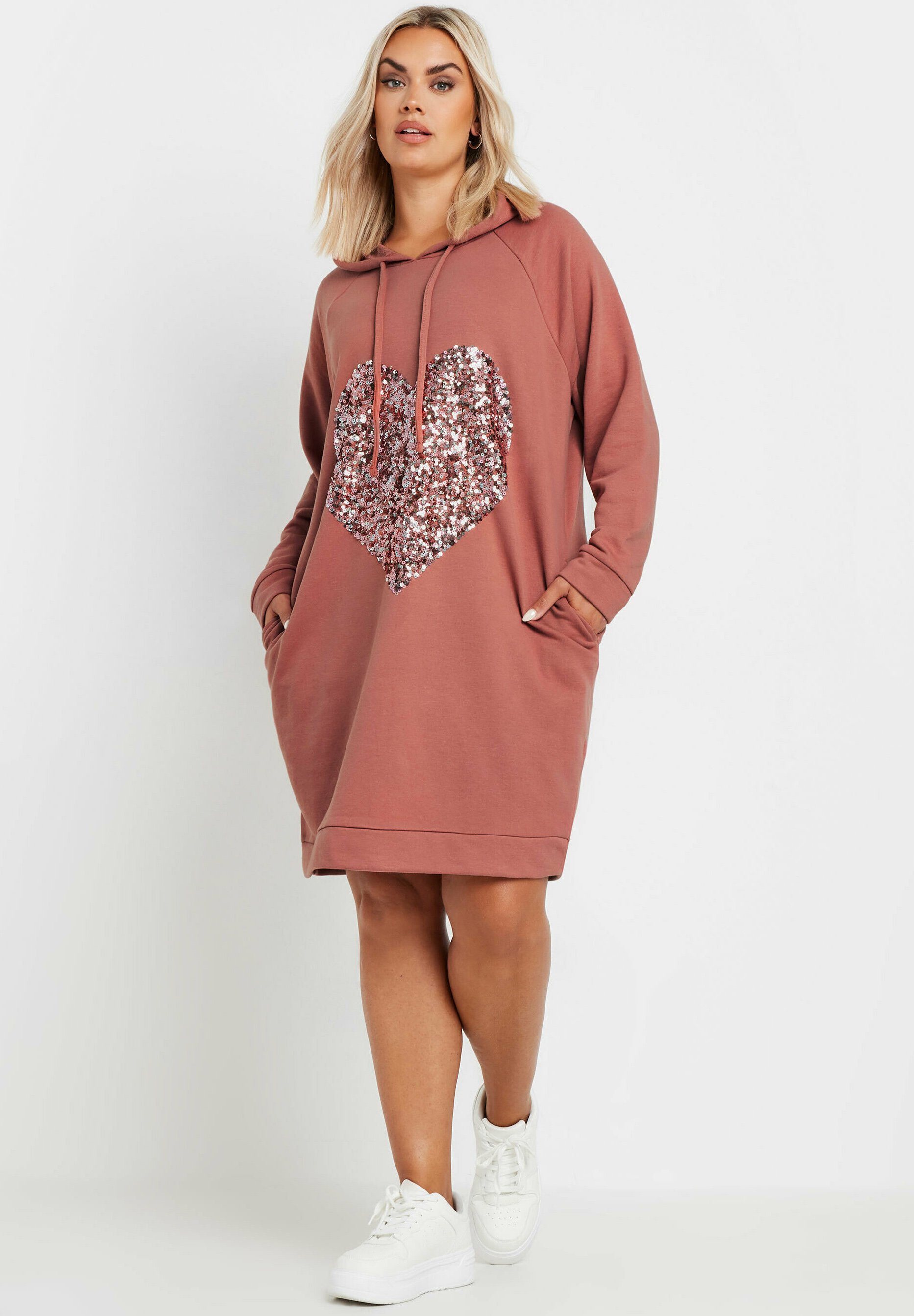 Oversized Hoodie Sequin Hooded Dress GIRLS' SEQUIN SWEATSHIRT