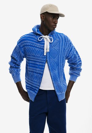 Desigual ZIPPER WITH BRAIDED DESIGN - Cardigan - blue
