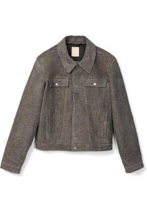 CAMPERLAB Chaqueta de cuero - mittelgrau