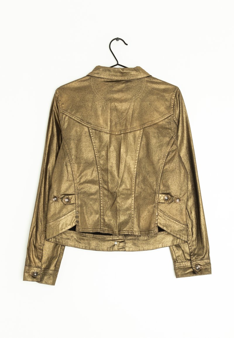 Cream Faux leather jacket gold/gold-coloured (Pre-owned) Zalando