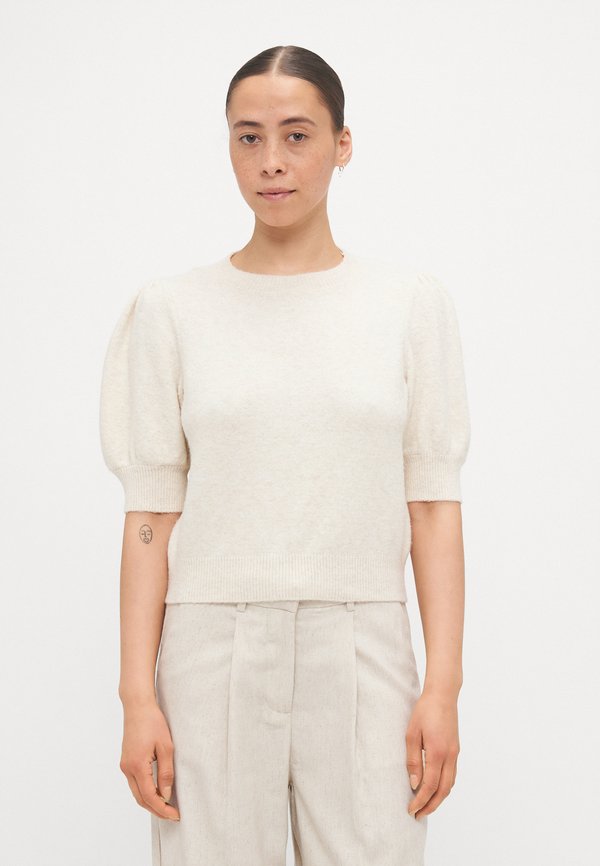 VMDOFFY 2/4 O NECK - Basic T-shirt - birch melange