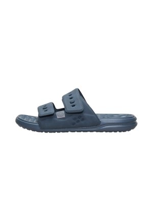 Sandalo tipo slide blu navy con due cinturini regolabili e soletta testurizzata per comfort e aderenza, progettato per un uso casual.
