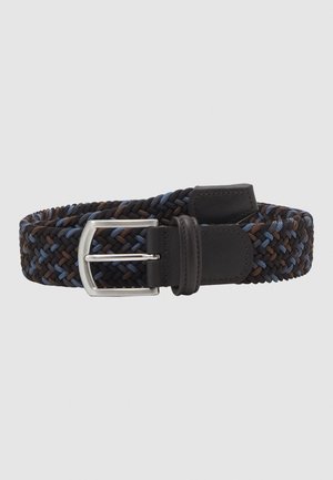 STRECH BELT UNISEX - Braided belt - blue/brown