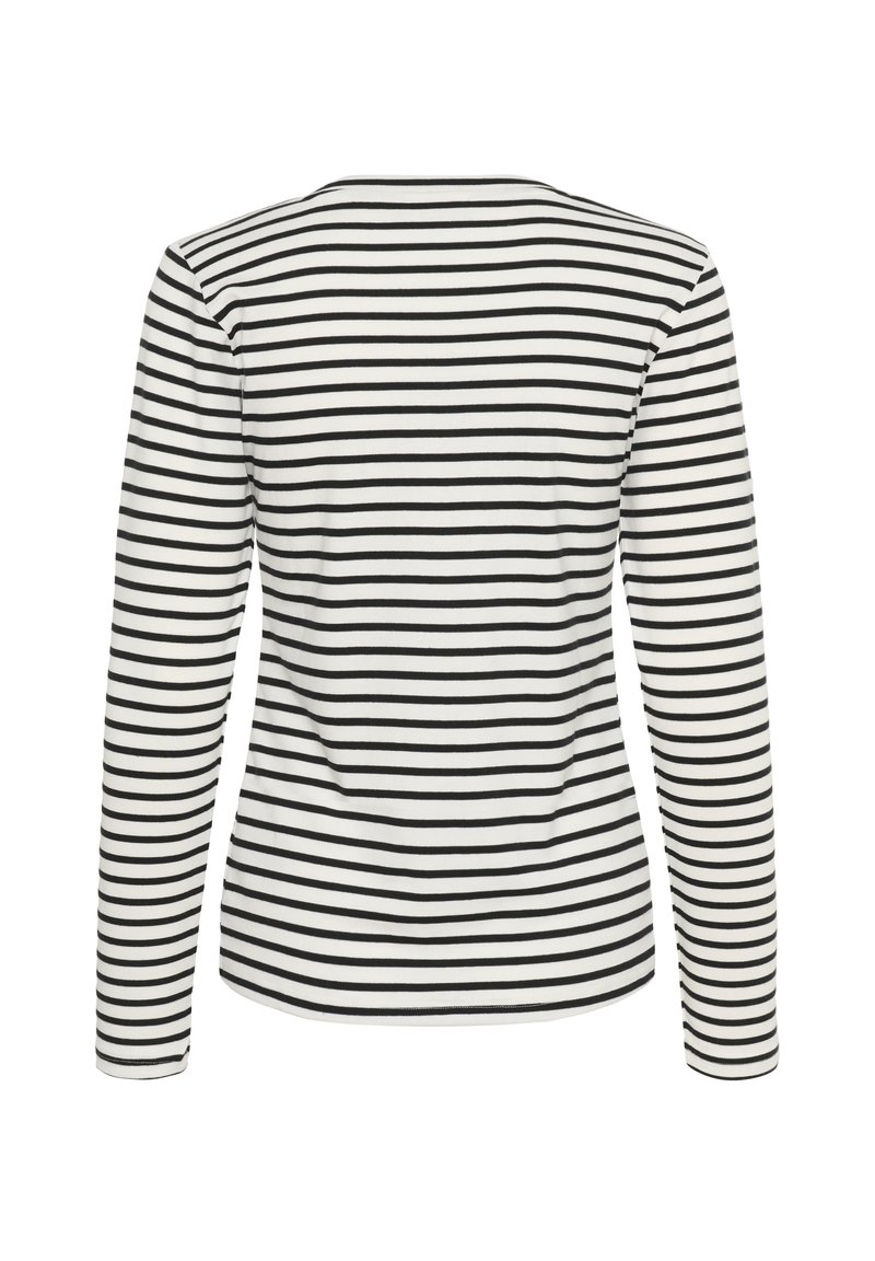 T-Shirt Donna Kaffe Liddy A Righe - Manica Lunga Girocollo Casual - 3