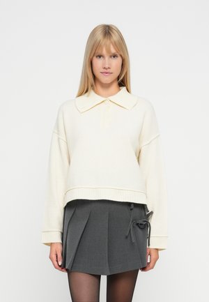 ONLHAZE LIFE BUTTON UP HIGHNECK - Svetrík - whitecap gray