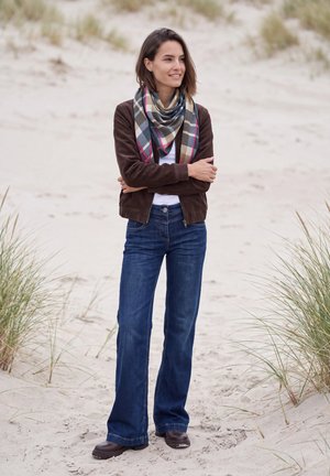 Cecil, TRIANGULAR SCARF WITH A CHECKERED PATTERN - Foulard - urban dark blue