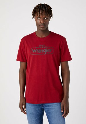 Print T-shirt - rhubarb red