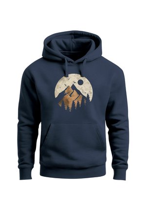 PRINT AUFDRUCK MOTIV OUTDOOR MOUNTAIN - Kapuzenpullover - navy