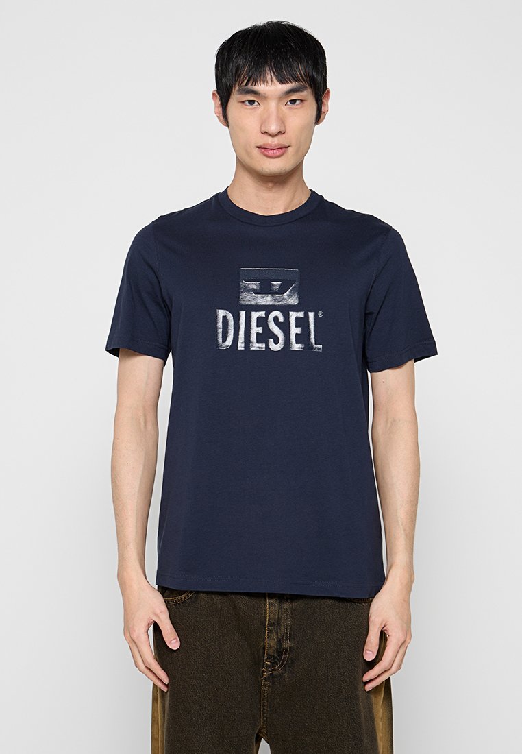 Diesel T-shirt print zwartblauw denim