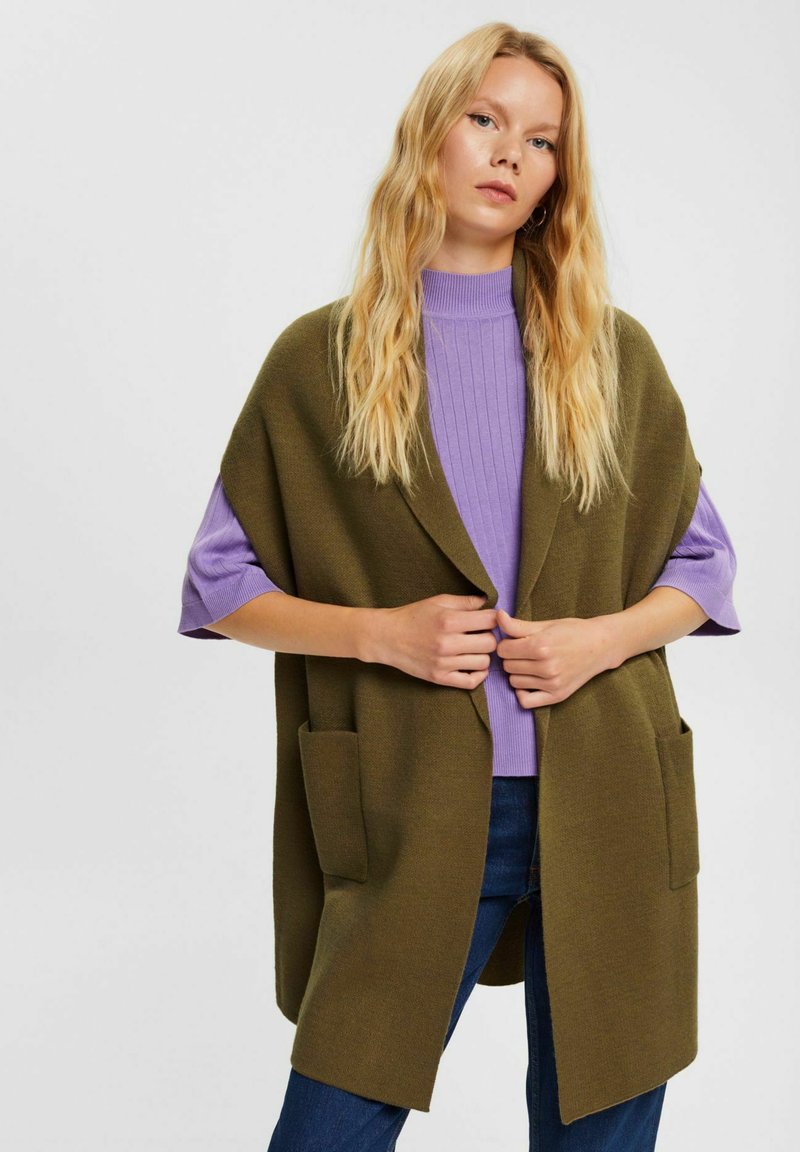 Esprit Vest khaki green/grønmeleret Zalando.dk