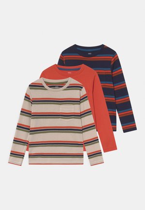 3 PACK - Bluzka z długim rękawem - dark blue/metallic red