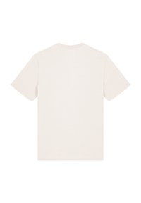 Lichte crème korte mouwen t-shirt met een ronde hals. Zachte stof, effen kleur en een rechte snit. Geen patronen of zichtbare hardwaredetails.