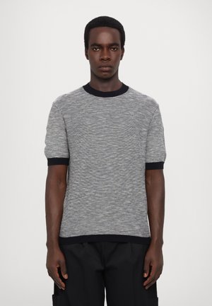 Print T-shirt - deep nav/off white