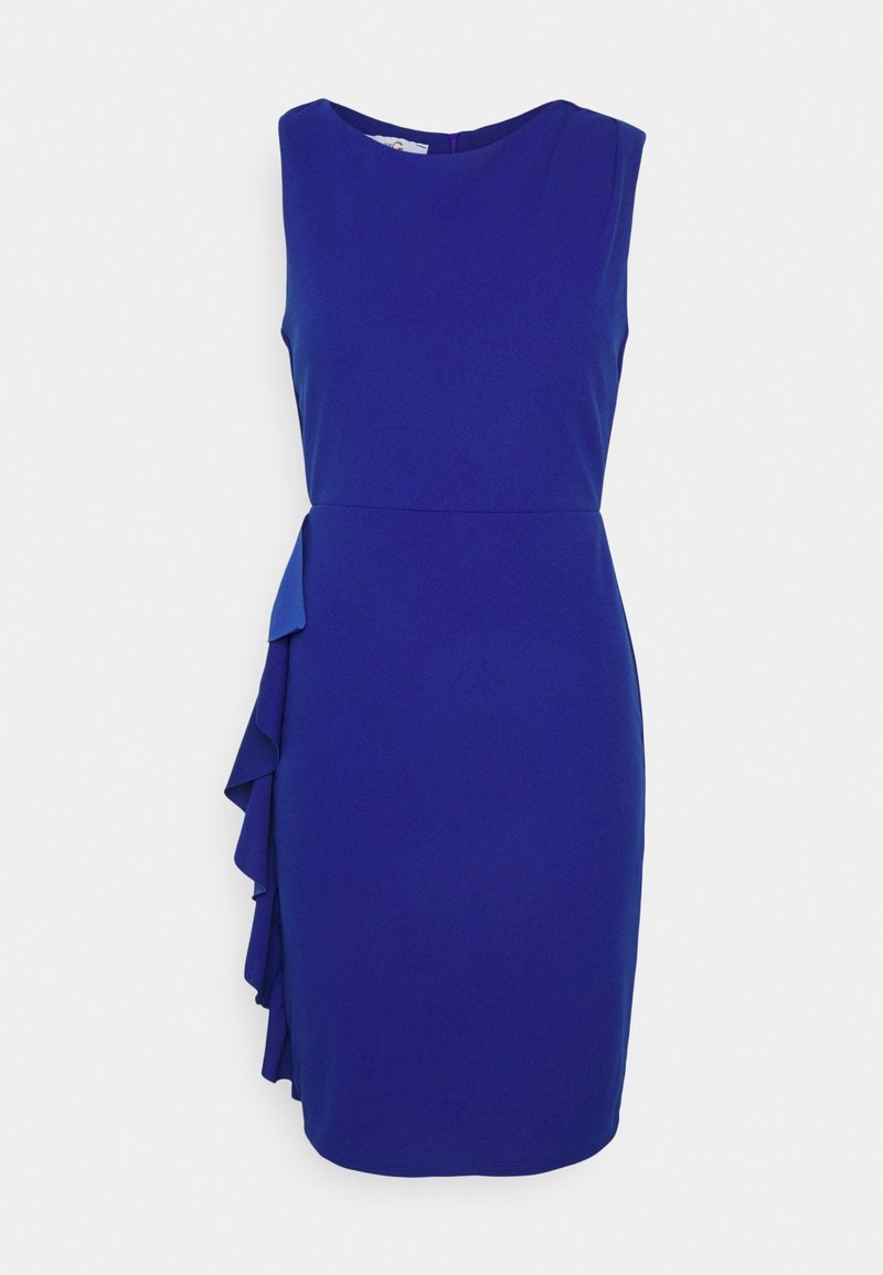 calvin klein royal blue ruffle dress Stephanie Royal Blue Stretch One Shoulder Ruffle Dress Medium (Size 6/8)