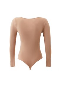 OXXO Bodysuit With Square Neck - T-Shirt Top - Pitkähihainen paita - warm taupe