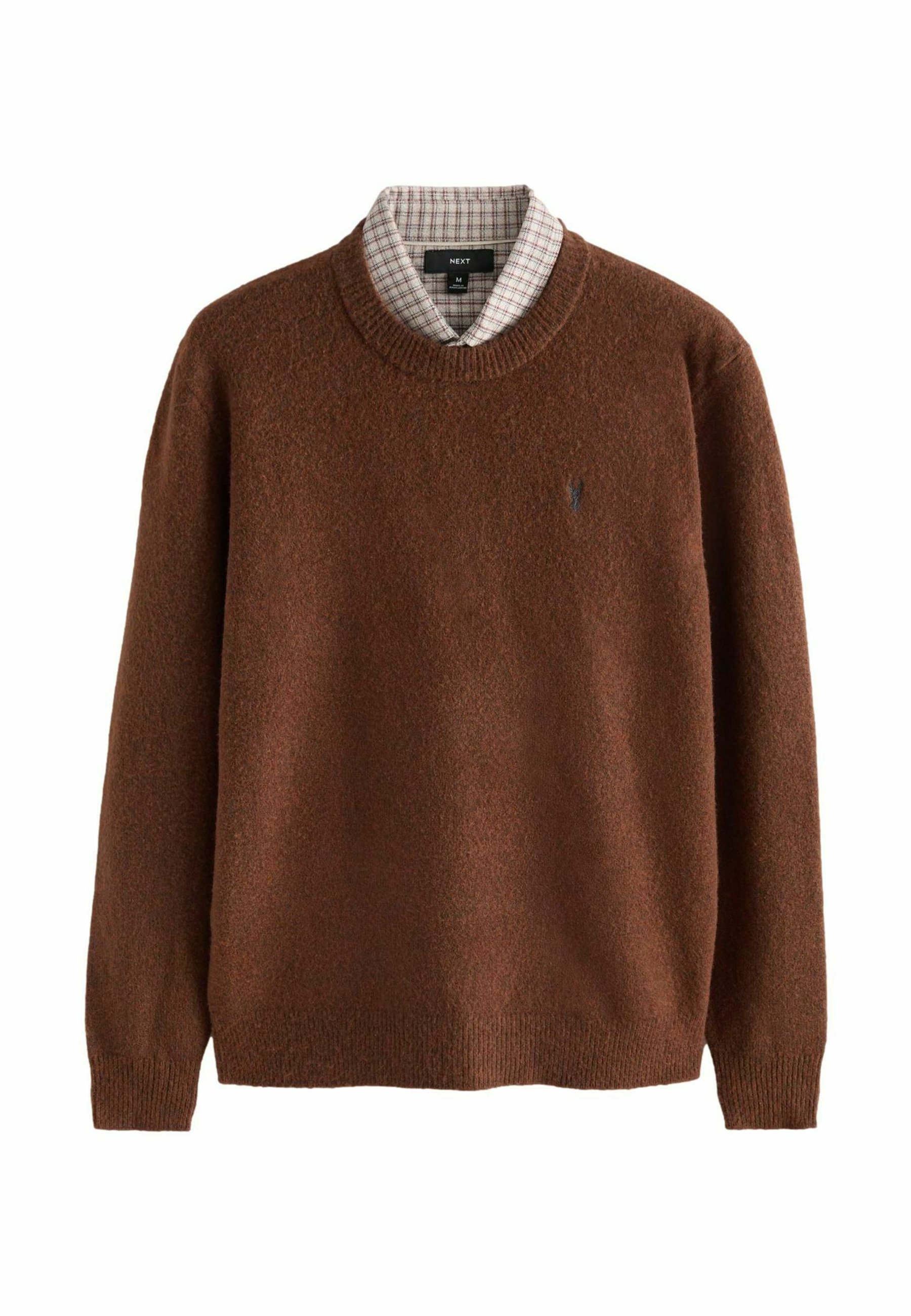 Next REGULAR FIT GINGHAM MOCK Jumper rust brown/brown Zalando
