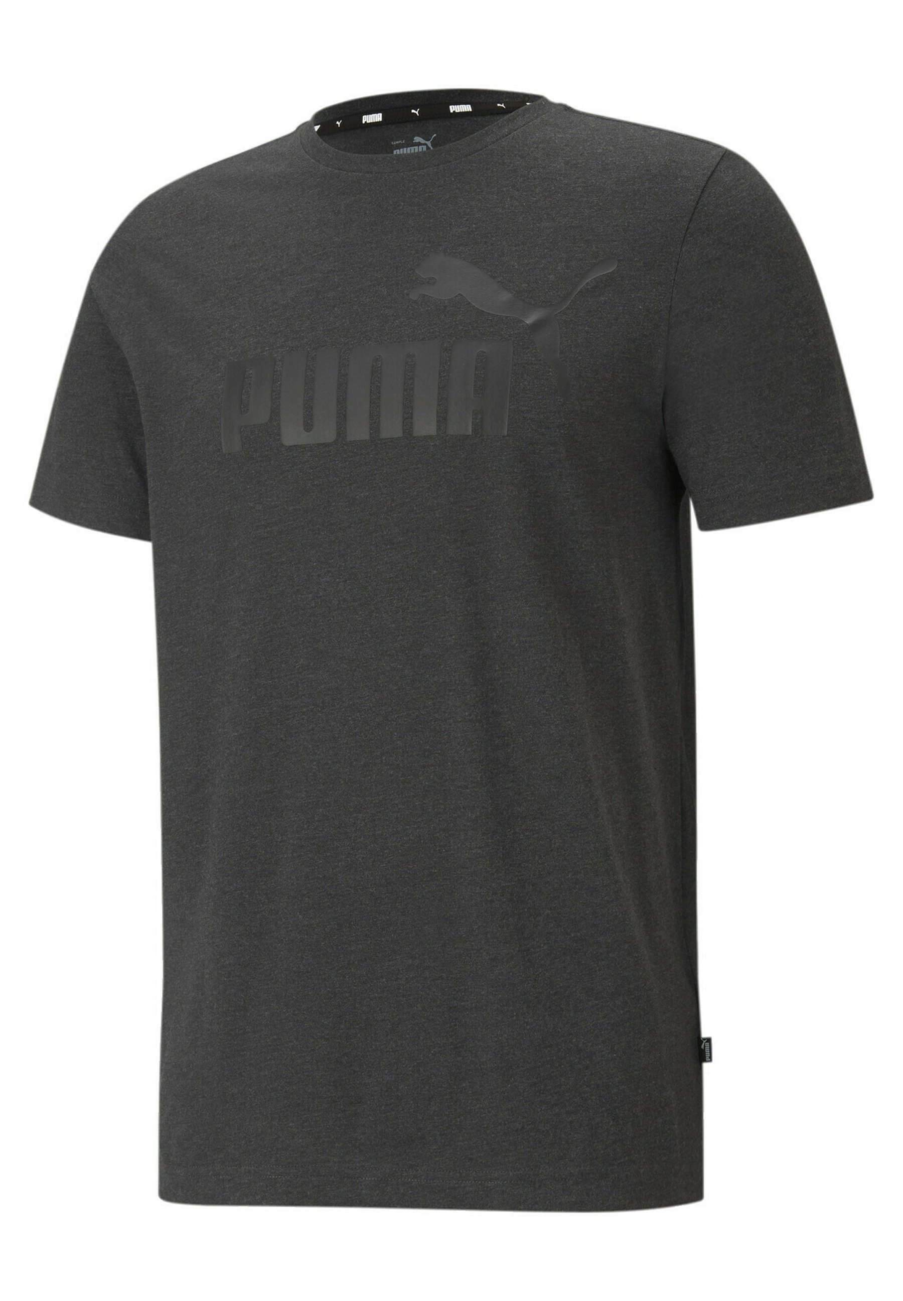 Puma ESS ESSENTIALS HEATHER RUN Print T-shirt dark gray