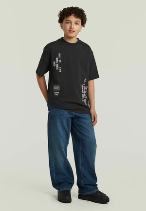 G-STAR, BOYS OVERSIZED T-SHIRT - Print T-shirt - dk black