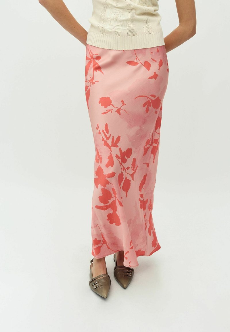 mbyM ANINDA-M - Maxi skirt - coral felissa print