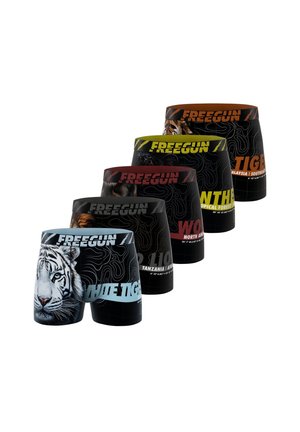 5 PACK PRINTED - Boxers - noir blanc turquoise marron jaune rouge