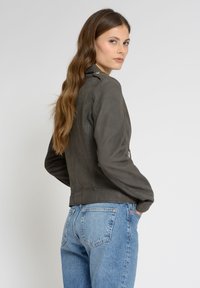 Mustang Leren jas - dark grey