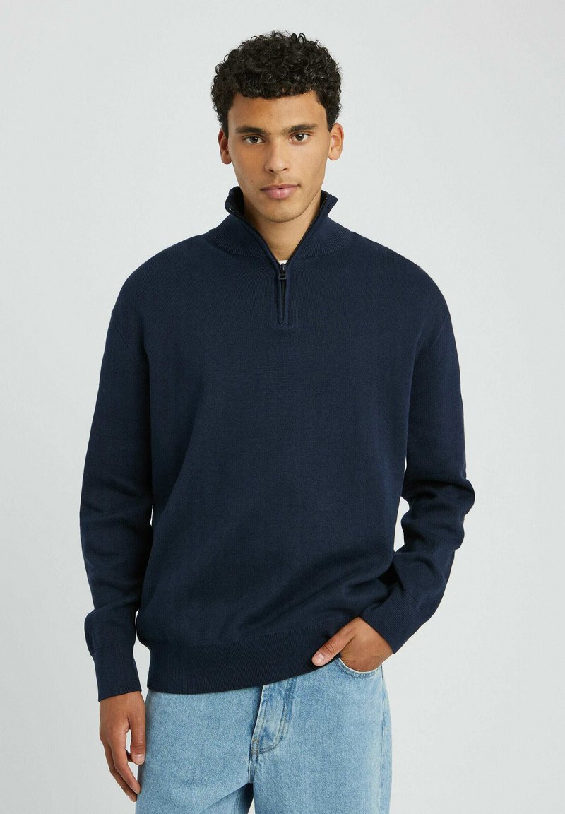 BZB COL MONTANT ZIPPÉ - Pullover - bleu foncé