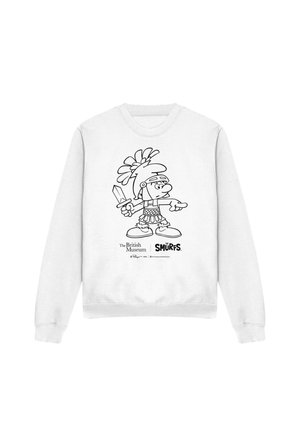 Cotton Soul, THE SMURFS X BRITISH MUSEUM ROMAN SMURF MONO - Sweatshirt - white