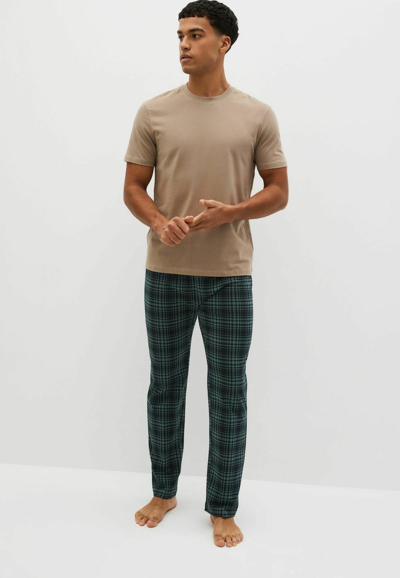 Next SET STANDARD - Pyjama set - stone natural navy blue green check