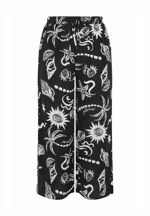 Yours Clothing, PLUS SIZE WIDE LEG TROUSERS - Nachtwäsche Hose - jet black