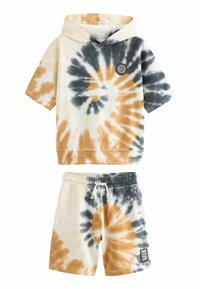 Next SHORT SLEEVE TIE DYE  SET REGULAR FIT - Džemperis su gobtuvu - white pewter silver