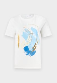 VISTAMP O NECK FOIL - Marškinėliai su spaudiniu - snow white/blue/gold