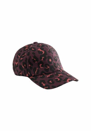 Cap - burgundy leopard
