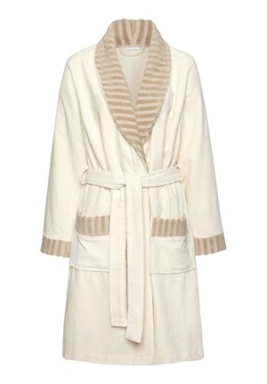 LASCANA, Badjas - taupe sand gestreift