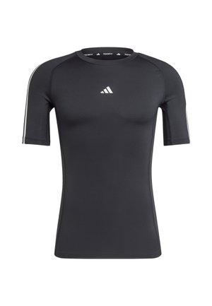 adidas Performance TECHFIT COMPRESSION 3-STRIPES - Športové tričko - black