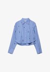 CROPPED SHIRT WITH RHINESTONES - Chemisier - light blue
