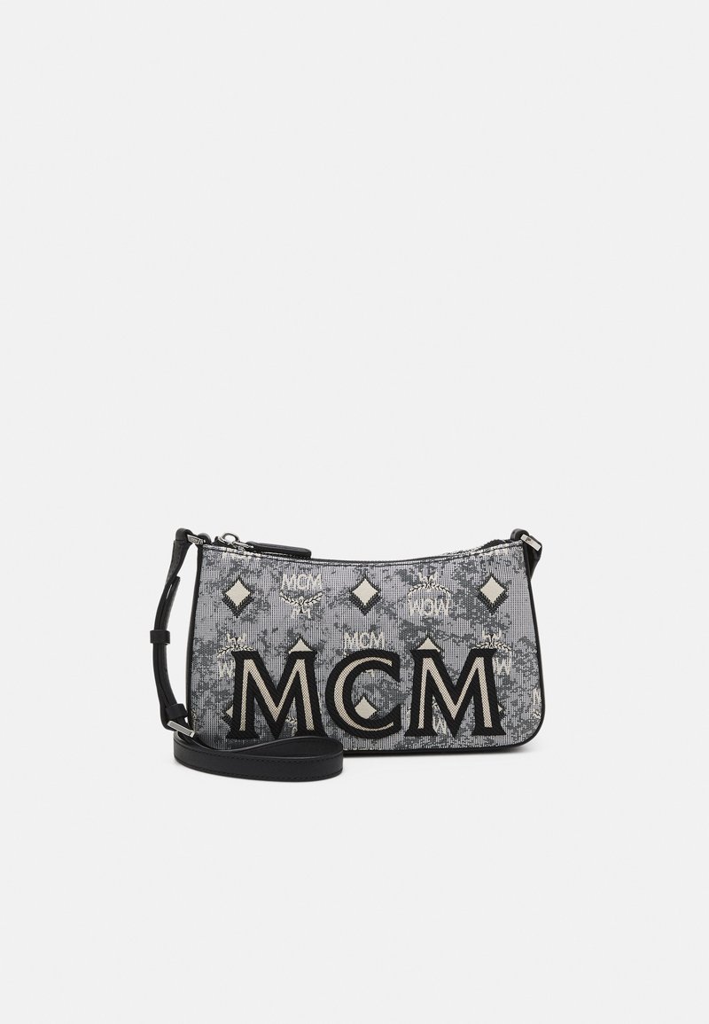 MCM SHOULDER BACK IN VINTAGE JAQUARD MONOGRAM Across body bag grey